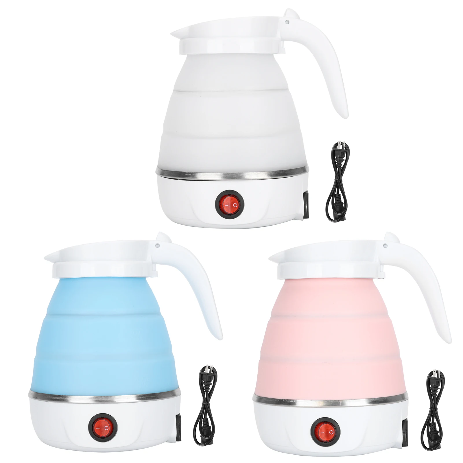 Folding Water Boiler Portable Silicone Household Electric Kettle 400W US Plug 110V 1