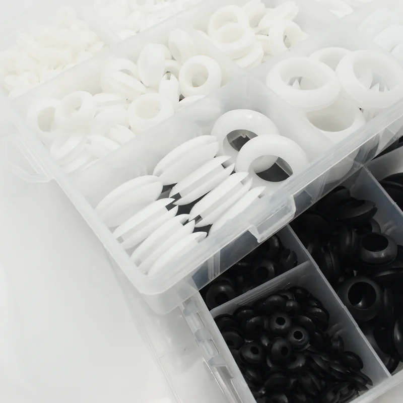 Black White Waterproof Protect Wire Sealing Rubber Cable Grommet Electrical Plug Gasket High Temperature Resistant O Ring Kit rubber grommets ring