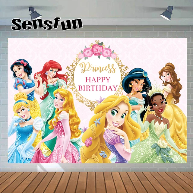 Cartoon Princess Photography Backdrop: A Must-Have for Magical Birthday Parties!