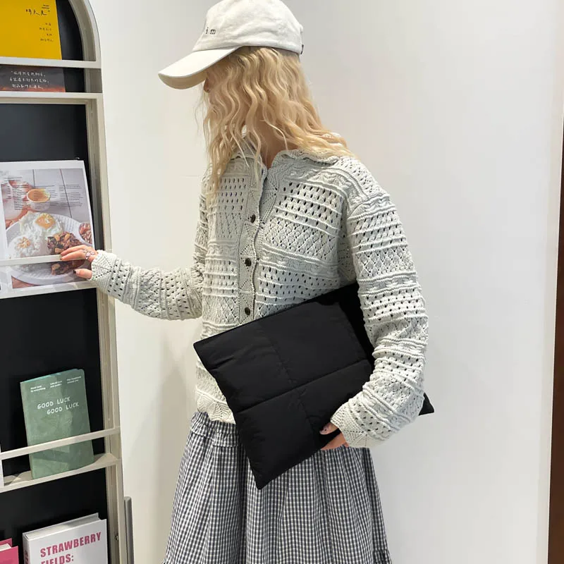 Classic Clutch for Women Fashion A Large Capacity Flat Bag Ample Pockets for Autumn and Winter Candy Colored Handbag for Girls - 4