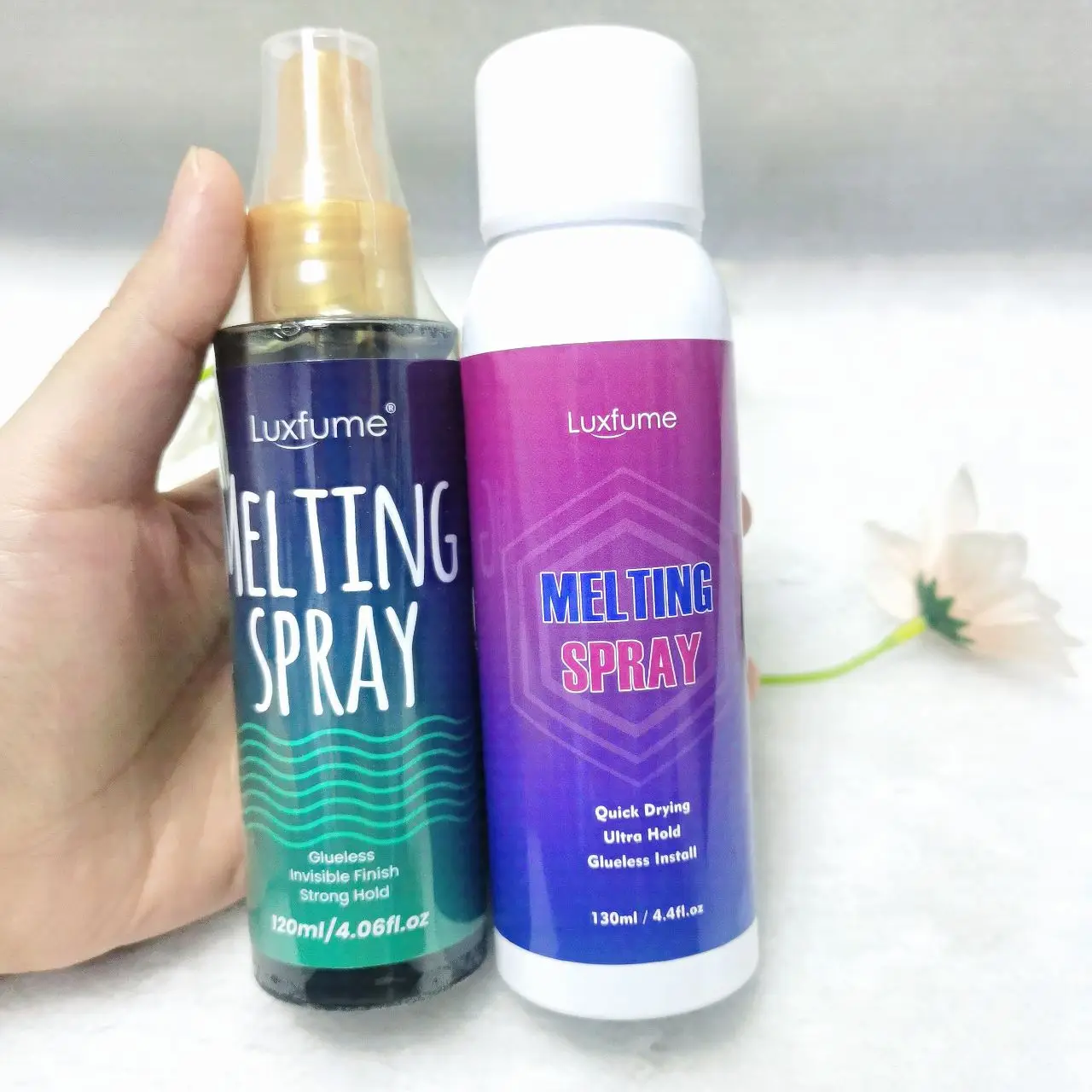 Melting Spray For lace wigs glueless invisible finish strong hold melting Spray Front Lace Wig Glue spray to melt the wig