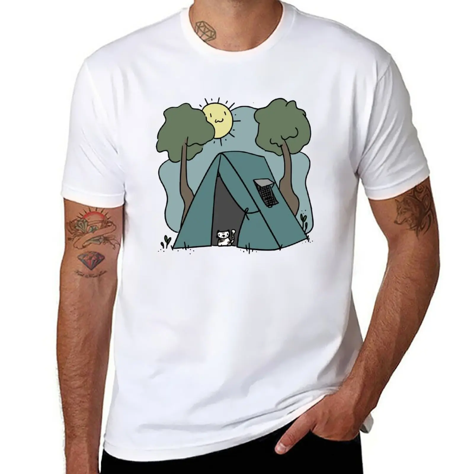 

New Tent Cat T-Shirt sweat shirt T-shirt short men clothing