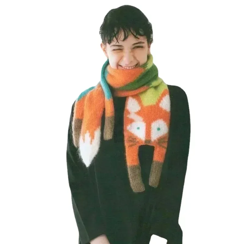 6-18 Years Cartoon Fox Winter Baby Girls Scarf Long Children