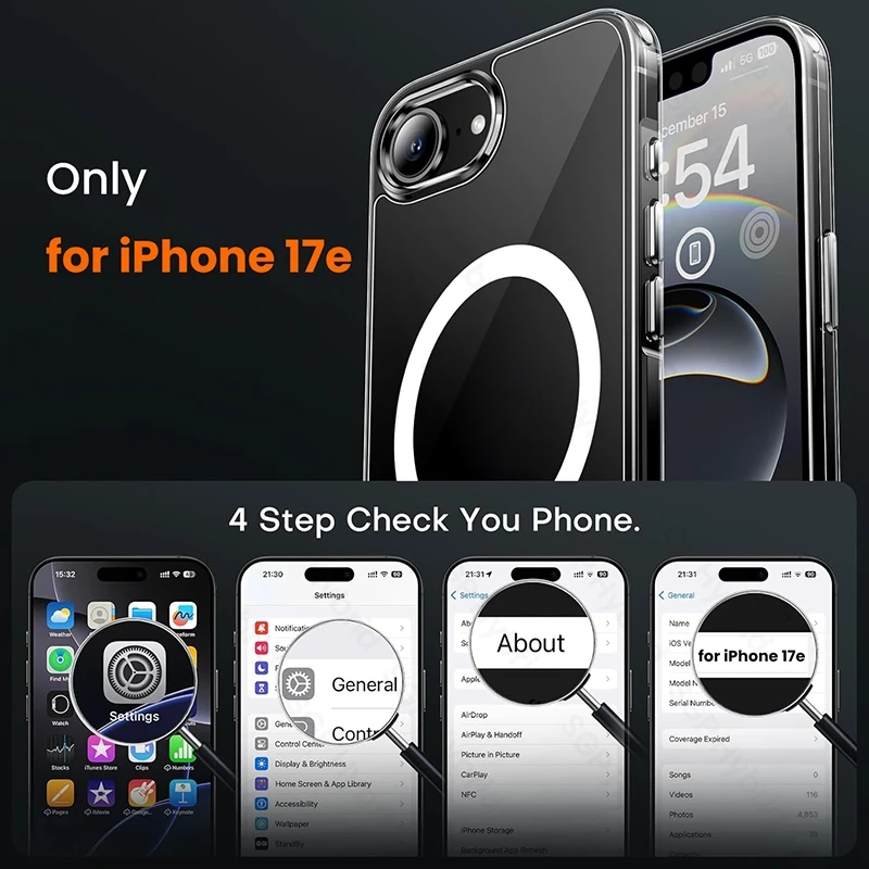 MagSafe Magnetic Wireless Charging Clear Crystal Shockproof Case
