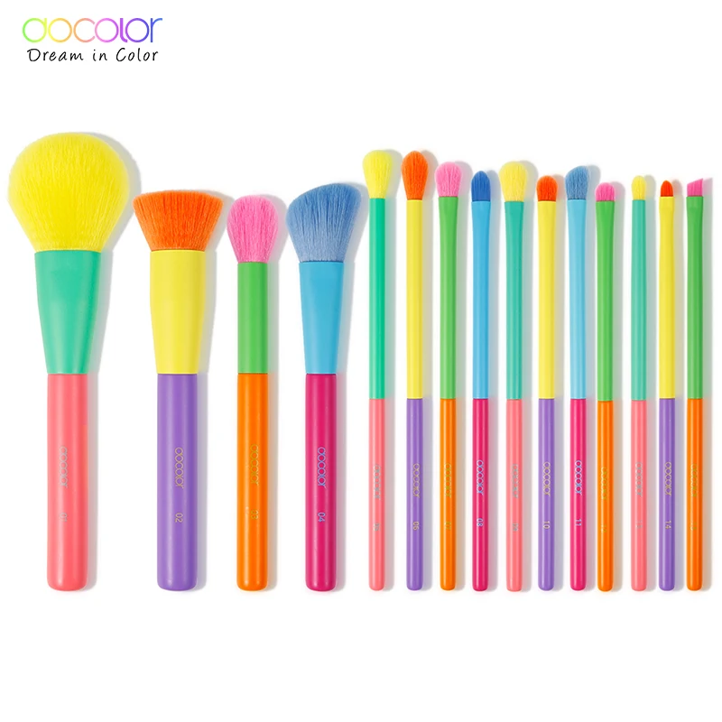 

Docolor 15pcs Makeup Brushes Tool Set Cosmetic Powder Eye Shadow Foundation Blush Blending Beauty Make Up Brush Maquiagem