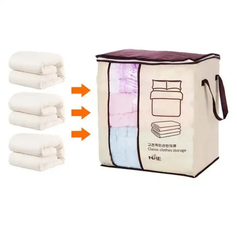 Storage Bag Large Capacity Clothes Quilt Storage Bag Foldable Dust Moisture-proof Organizer Home Supplies 5PCS