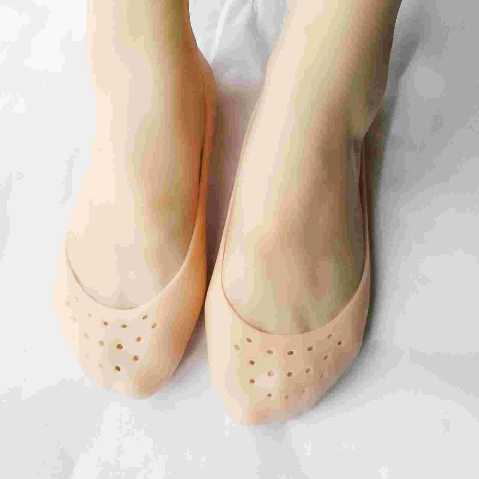 

4 Pairs Socks Silicone Feet Daily Care Spa Elastic Gel Anti-cracking Foot Covers Moisturizing Stretch Boat