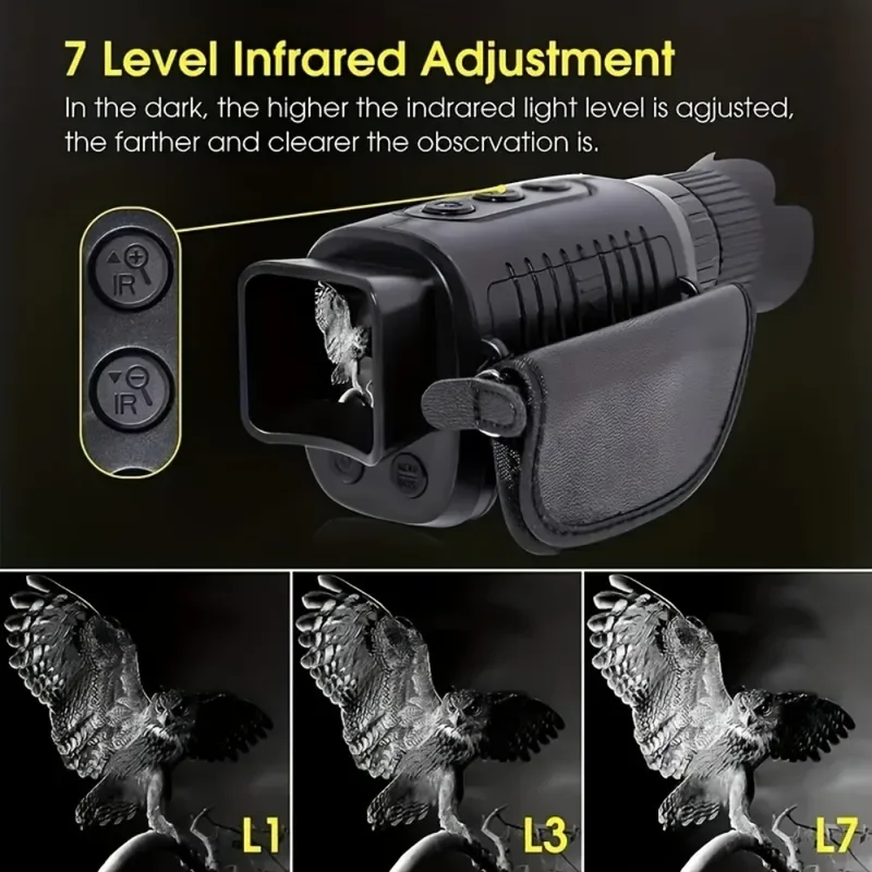 Monocular Night Vision Telescope 1080P HD Infrared 5x Digital Zoom Hunting Type-c Interface Memory Card Not Included