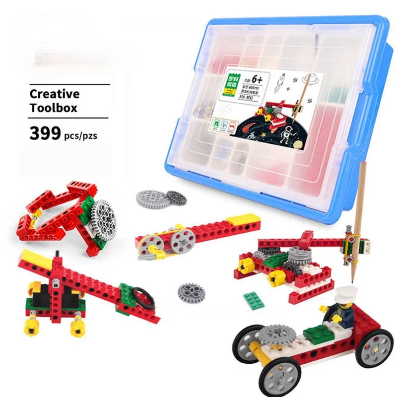 

NEW 399Pcs/Box Educational and Dacta Series Simple and Mechanisms Base Set Building Blocks Toys Gifts fit for High-Tech
