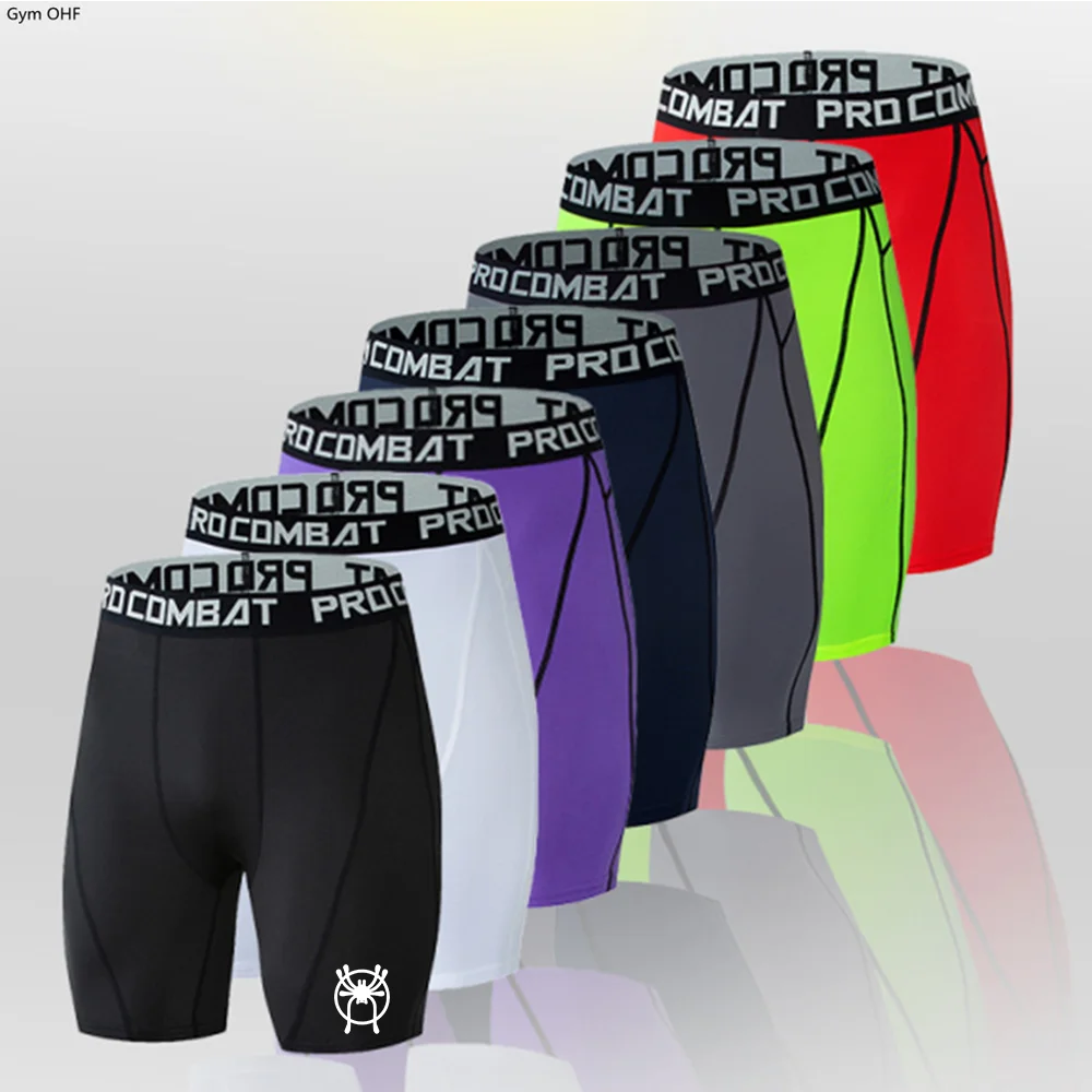 Sports Pants Men's Sports Shorts Fitness Exercise Training Boy Running Stretch Quick-Drying Mesh Breathable Cycling Tights MMA