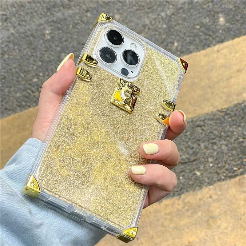 Luxury Bling Glitter Square Iphone Case  Iphone 14 Pro Max Case Luxury - Luxury  Case - Aliexpress