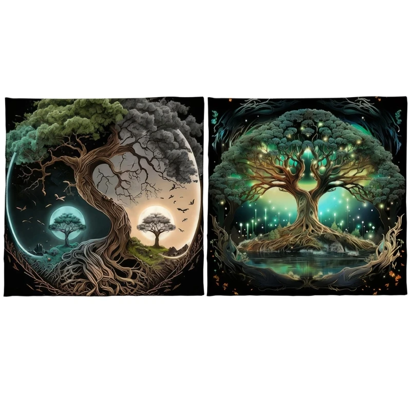 Trees Of Life Altars Cloth Tarots Cards Tablecloth Divinations Cards Table Cloth Square Tapestry Witchcrafts Supply