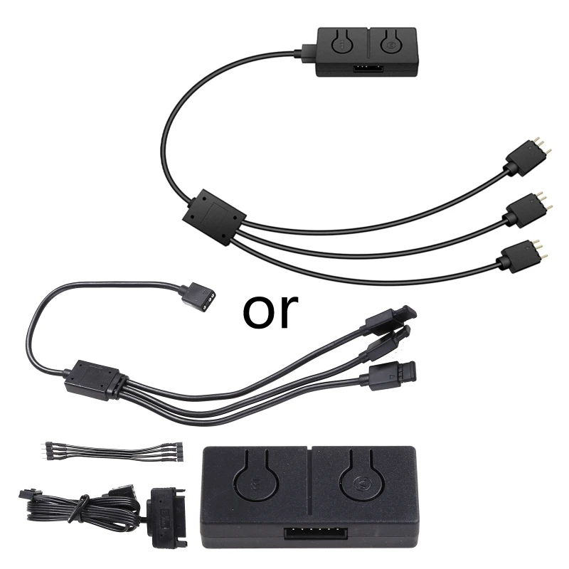 

5V to 12V 4pin RGB Fan Convertor Hub Installation for RGB 3PIN Sync Adapter with Manual Controller 85WC