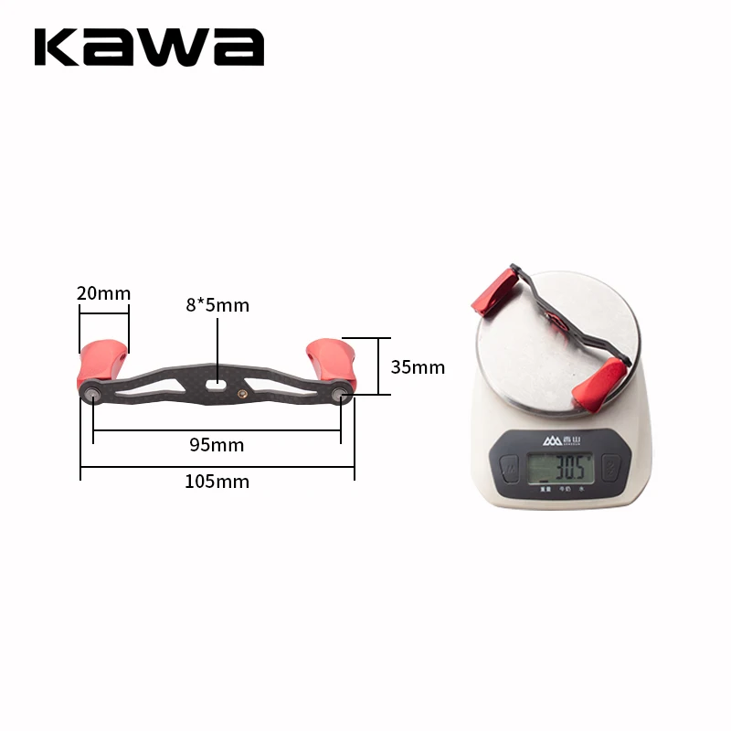 Kawa 1pc Fishing Reel Handle Carbon Fiber And Alloy Knob For Daiw/Ab Casting Reel Length 105mm Fishing Tackle Accessory DIY Reel