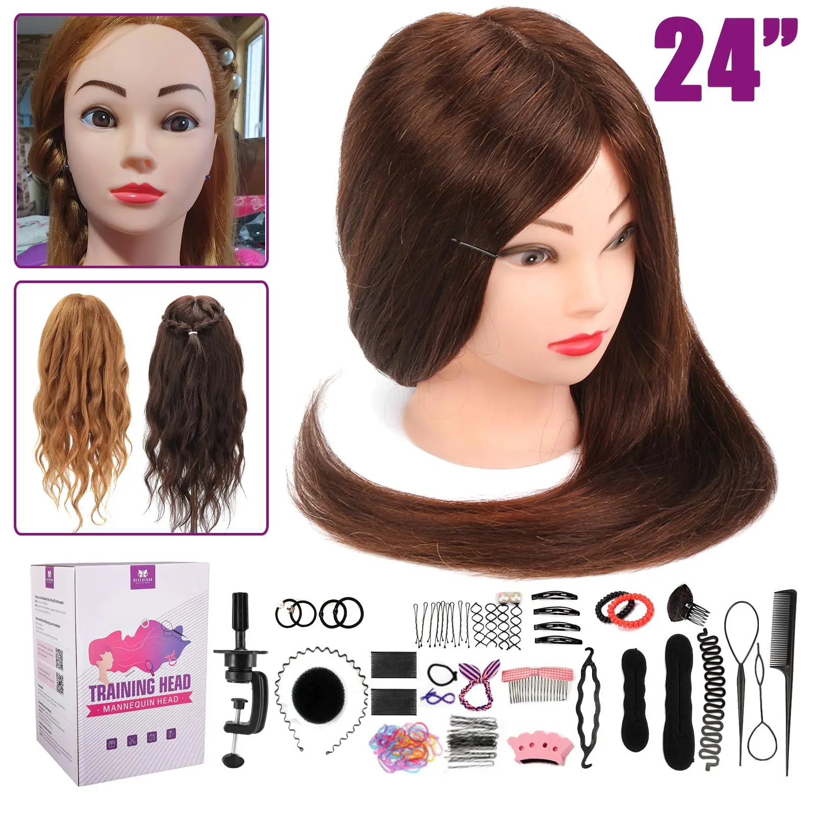 Bridal Hairstyle Practice Mannequin Doll Training Head 80% Real