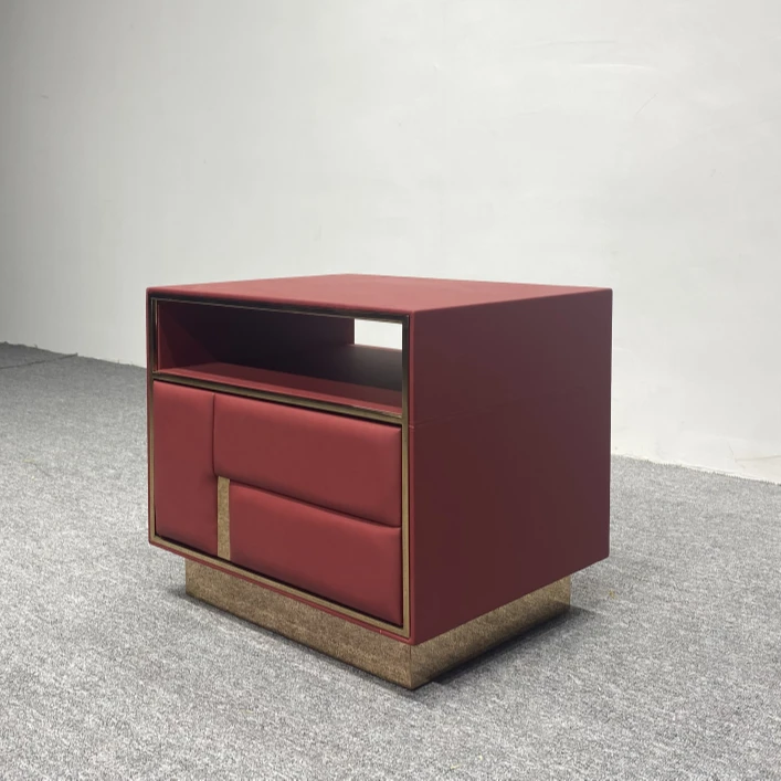

Modern High Customized Red Minimalist Nightstand Nightstand And Dresser Sets