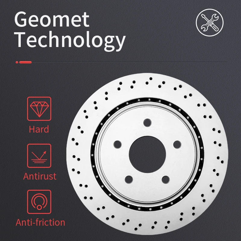 새로운 야오밍 고품질 헤비듀티 브레이크 디스크 합금 소재 60000KM 보증 예비 부품 (31423325 프론트 브레이크 디스크 키트용)