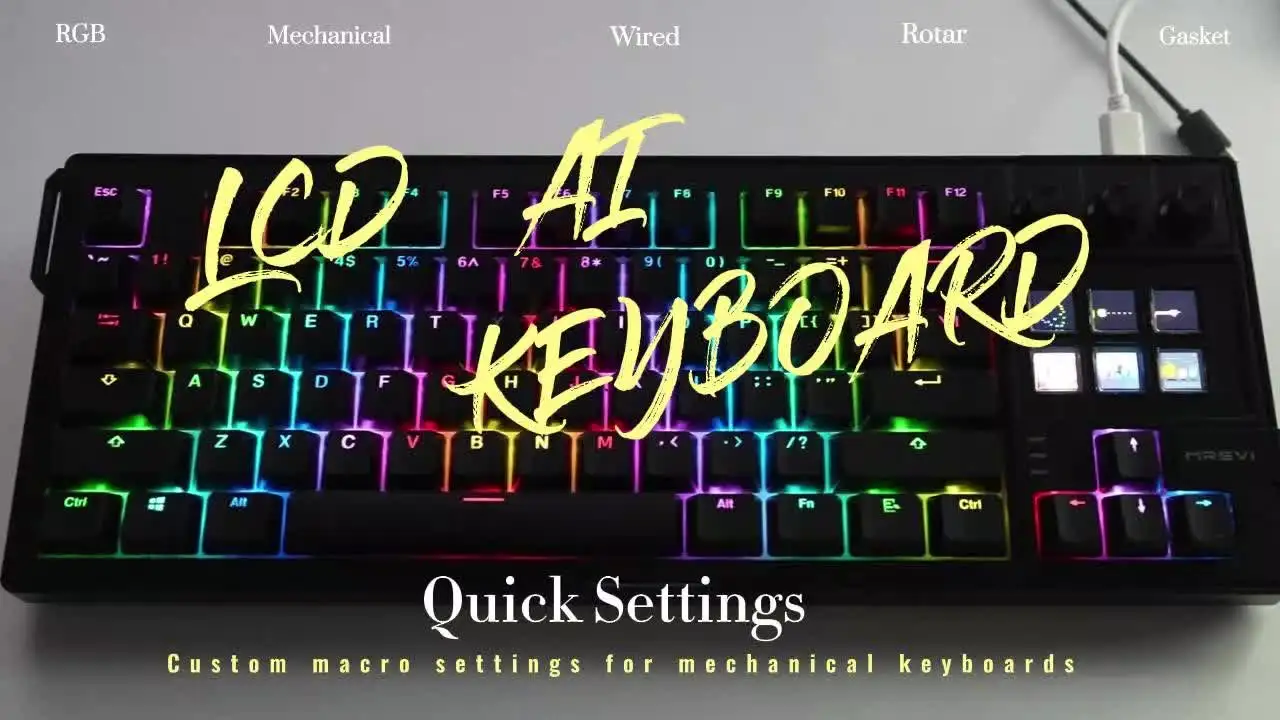 K1 PRO ハイブリッドキーボード 本体(lcd ai keyboard) Mirabox K1 Pro 87-Key RGB Mechanical AI Keyboard – Programmable