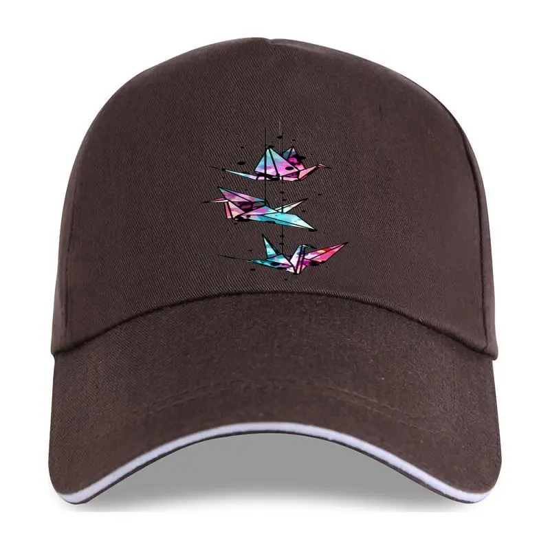 

new cap hat 2021 Fashion Origami Crane Design Men Baseball Cap Paper Crane Watercolor Printed Casual Tops Summer
