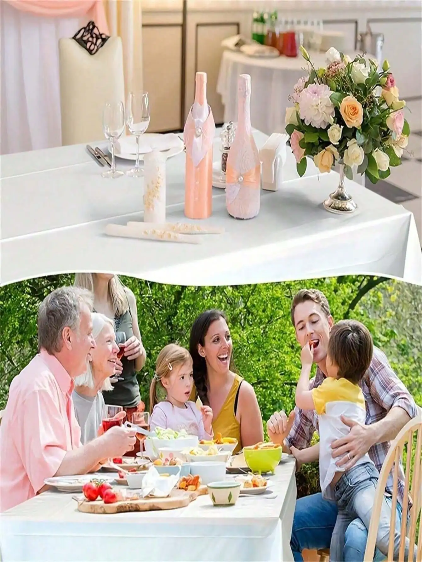 Large Disposable Solid Color Tablecloth - Elegant Table Cover for Parties and Events (137x274cm)