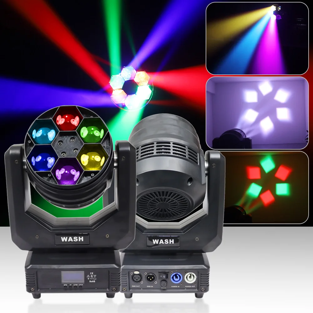 Mini Bee Eye LED 6x40w RGBW DMX512 Moving Head Beam Zoom Wash Effect Party Stage Lighting Wedding Decoration Dj Disco Dance Lamp