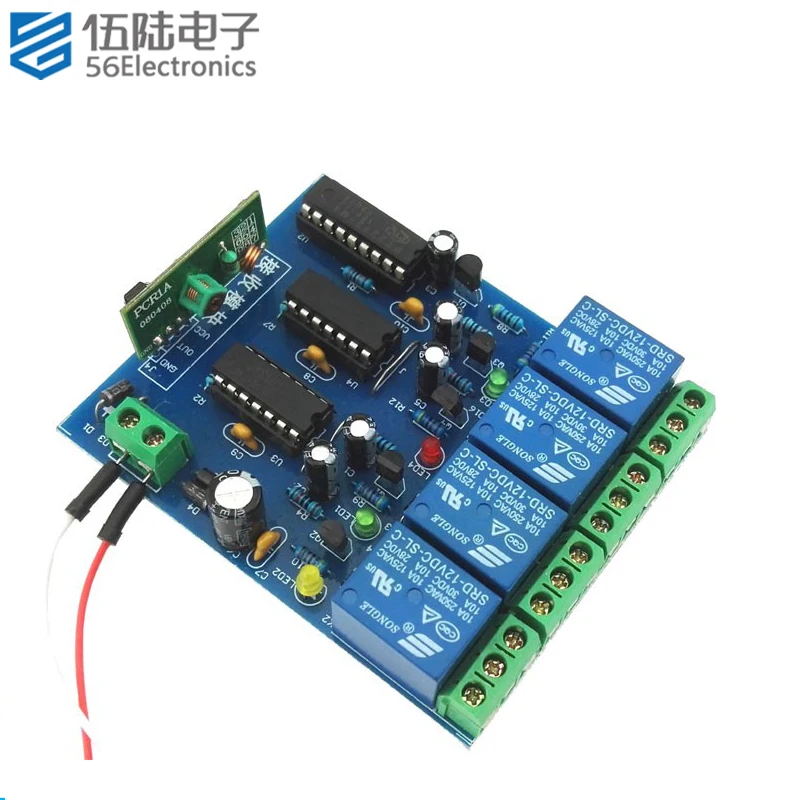 Four Way Wireless Remote Control Switch Electronic DIY Kit Soldering Assembly Kit Practice electronic kit