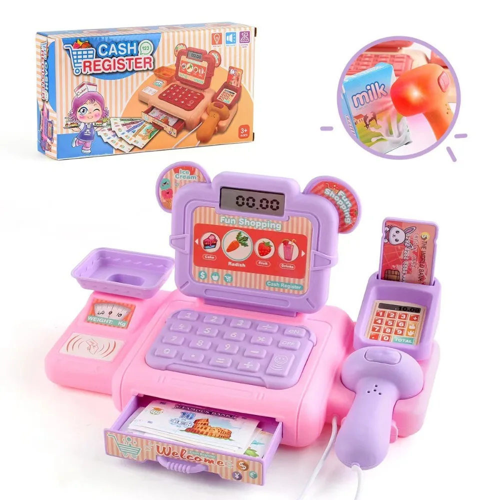 Lighting Supermarket Cash Register Sound Effects Role Play Simulation Cash Register Cashier Convenience Store Pretend Play