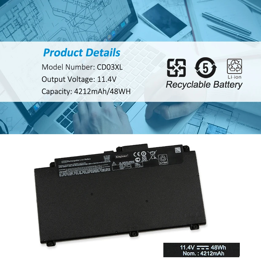 Bateria do Portátil hp Probook 640 g4 645 g4 650 g4 640 g5 650 g5 650 g7 Hstnn-ub7k Hstnn-lb8f Hstnn-ib813 Kingsener-cd03xl - Imagem 5