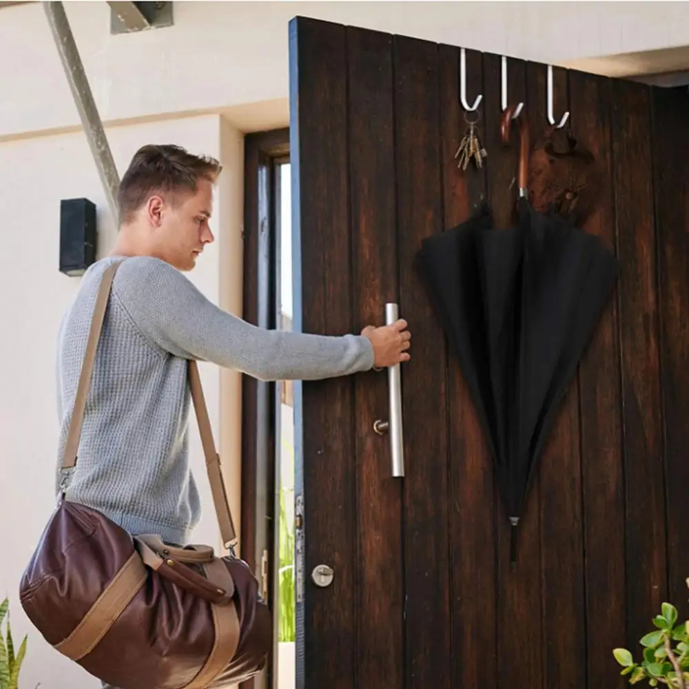 Stainless Steel Punch Free Wreath Decor Holder Door Hanger Hook Door Clamps Back Hook For Hanging Coat Bag Racks Organizer
