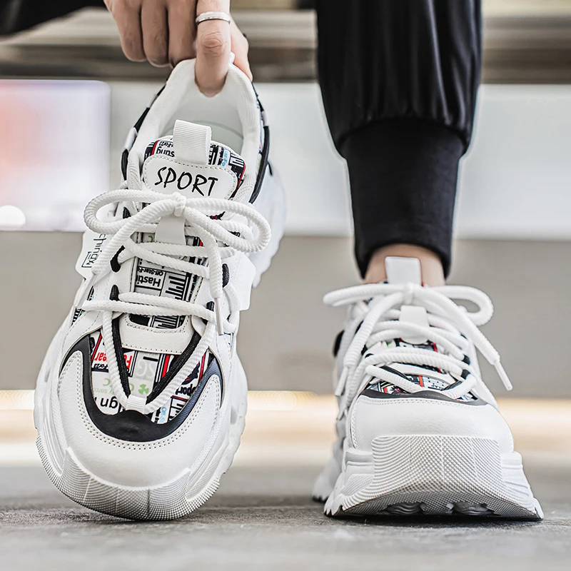 Spring Board Shoes Clunky Sneakers Men Shoes Breathable Casual Shoes Canvas shoes Vulcanized Sneakers Platform Walking Shoes - Image 3