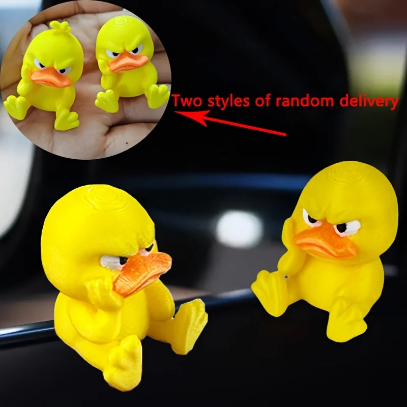 2PCS 3D Angry Duck Car Ornaments – Funny Dashboard Decorations for Cars, Trucks & SUVs | Expressive Duck Figures, Perfect Christmas Gift 1