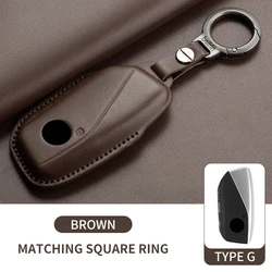 Luxury Leather Car Remote Key Case Cover Protector (Brown G1)