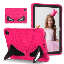 Durable Silicone + PC Protective Case - A9 PLUS SM - X210 X216 (Hot pink and black)