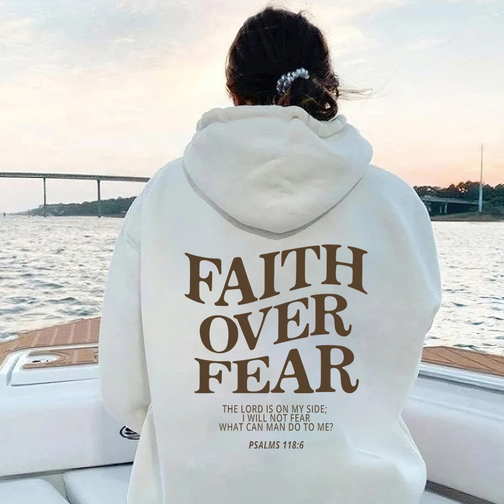 Faith Over Fear Christian Hoodie Christian Sweatshirt Jesus Hoodie Trendy Hoodie Bible Verse Shirt Unisex Aesthetic Clothes 5