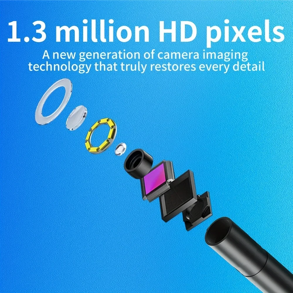 방수 검사 카메라, 130W, 8mm, USB 자동차 내시경, 아이폰용 IOS 내시경