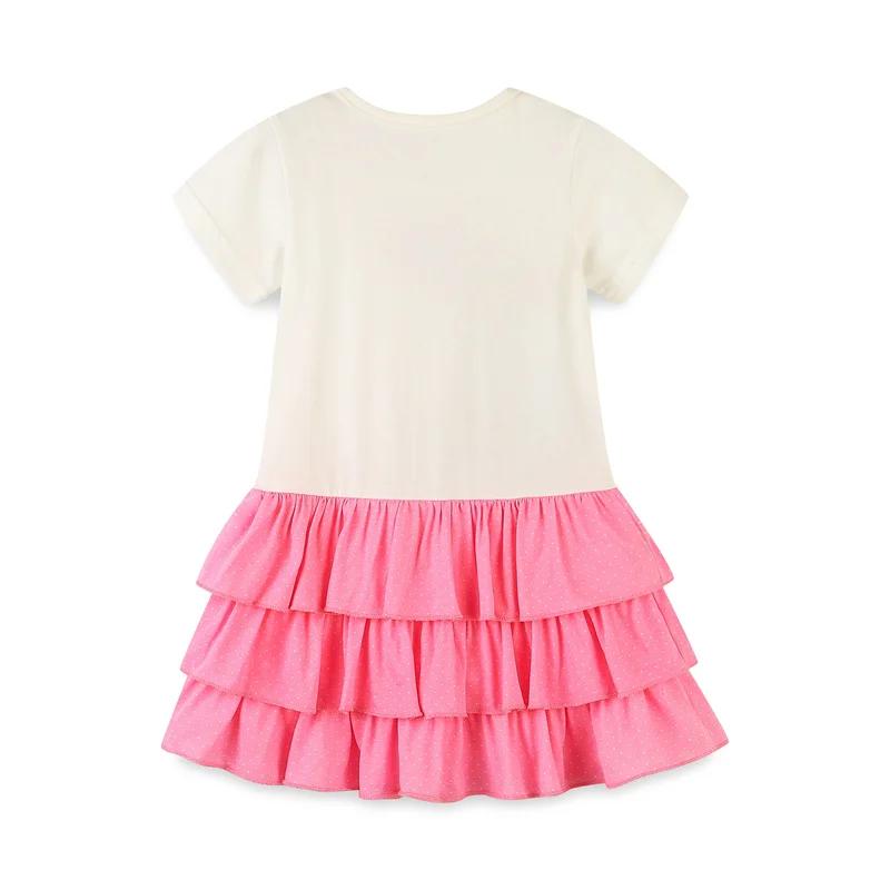 Baby Girls New Designed Summer Clothes Applique Some butterflies Kids Dresses Sleeves Clothing 2-7T