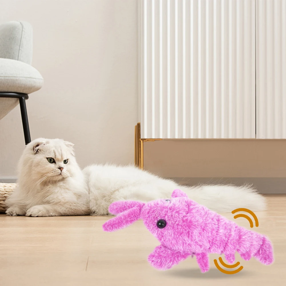 USB Charging Floppy Lobster Cats Toy Cute Interactive Shrimp Dog Toys Washable Electric Dancing Lobster Toy Pet Supplies 4
