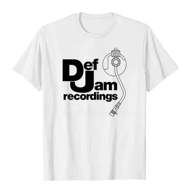 Vintage Printed Mens Clothing DEF JAM Recordings Logo Classic Rap