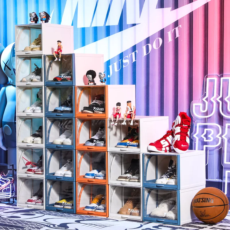 

Transparent Plastic Shoe Box Drawer Type Shoe Storage Box Anti-Oxidation Ball Shoe Cabinet Stacked Sorting Shoe Rack