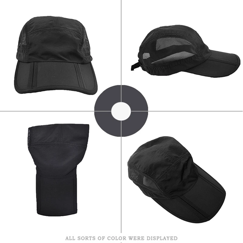 Mountain Embroidery Stripe Foldable Trucker Cap Men Sun Protection Summer Adjustable Men Baseball Cap Dad Hat 2