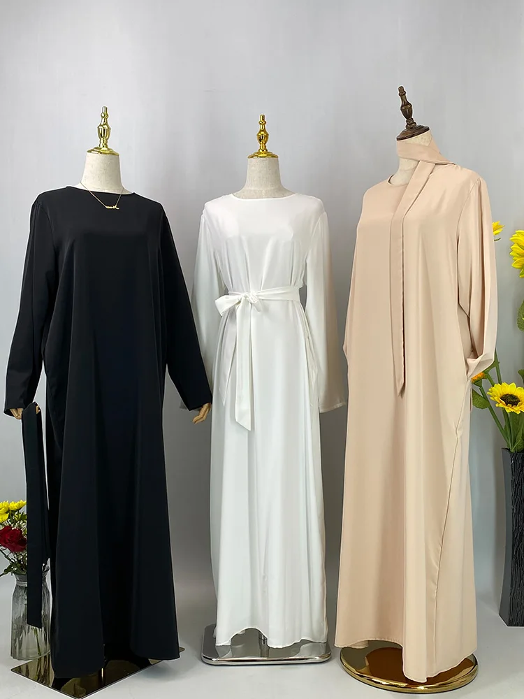 Hot Selle Muslim Woman Abaya With Pockets Islamic Casual And Simple Long Dresses Moroccan Caftan Woman Dubai Abaya Ramadan Black - Image 4
