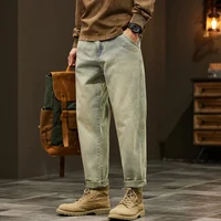Jean 95% coton pour hommes, sarouel ample de haute qualité, mode Baggy décontracté, pantalon en Denim pour le travail en plein air, vêtements de marque pour hommes 1