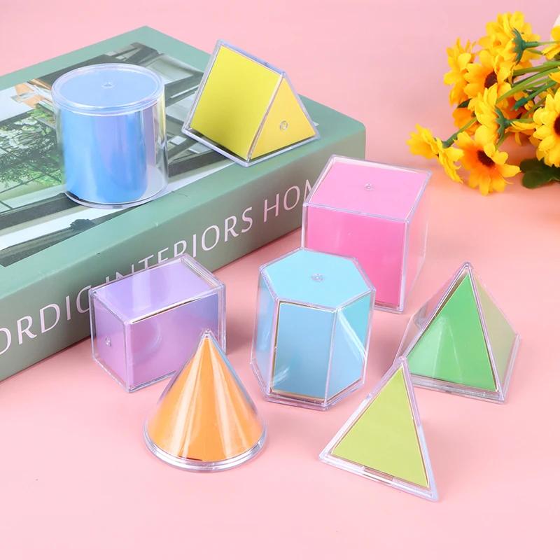 

8 Pcs/set Transparent Geometric Shpaed Blocks Montessori Stacking Toy Solid Geometry Math Educational Toys Birthday Gifts
