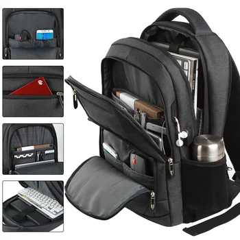 Zaino da uomo Borsa da viaggio da uomo Borsa per obiettivo per fotocamera da esterno Borsa per laptop ergonomica nera Borsa impermeabile per alpinismo di grande capacità