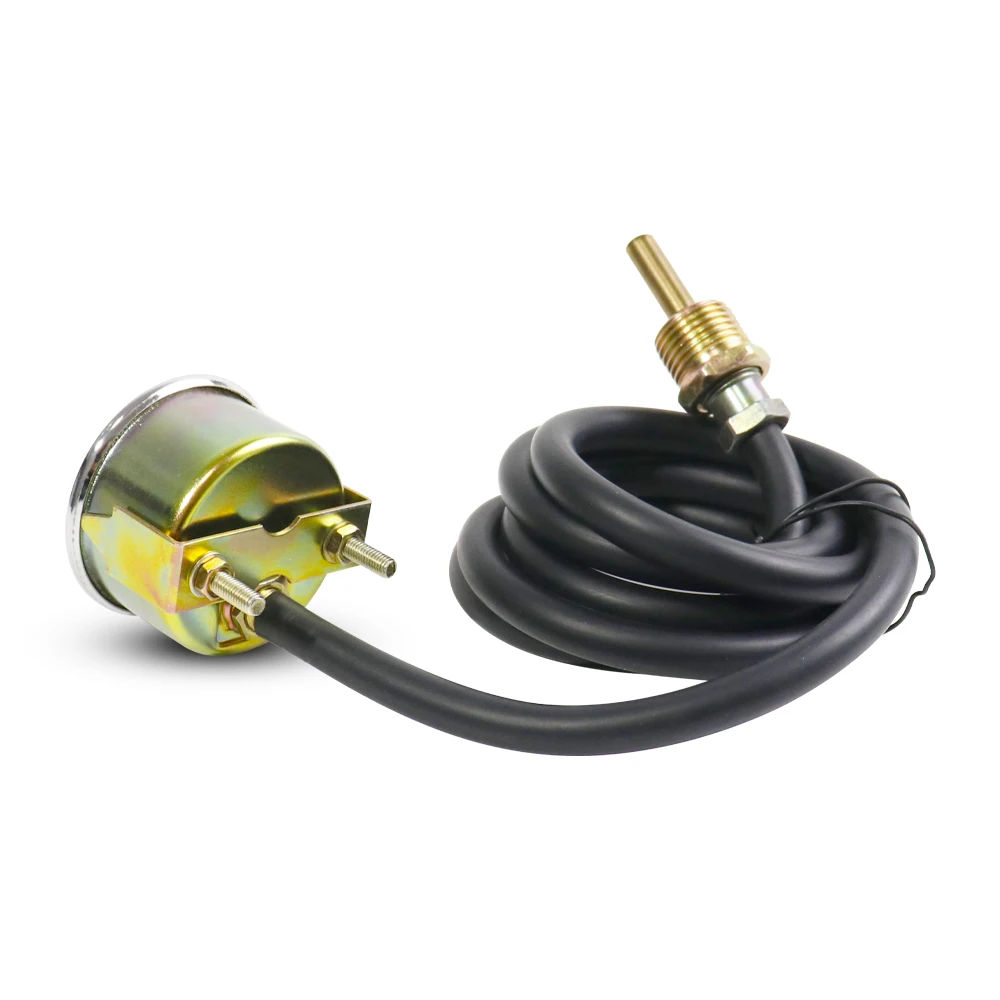 MrGauge 방수 자동차 게이지 52MM 40-120 ℃   블랙 라인 1.6m 센서 라인 12V 24V 범용 자동차 엔진 수온계