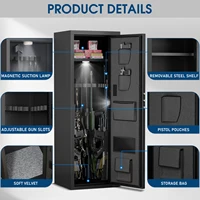 Kavey 7-8 Large Unassembled Gun Safes,Shotgun Rifle Gun Safe with Backlit Keypad,Mute Function, Removable Shelves,Handgun Pocket - Image 6