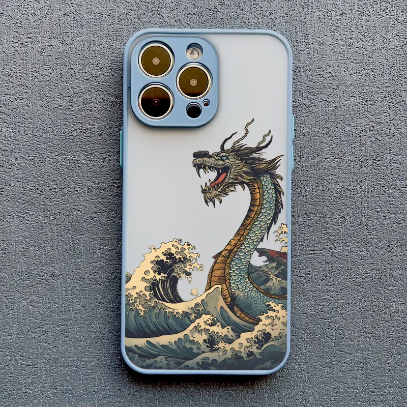 Luxury Fashion East Dragon Sea Wave INS Phone Case Cover