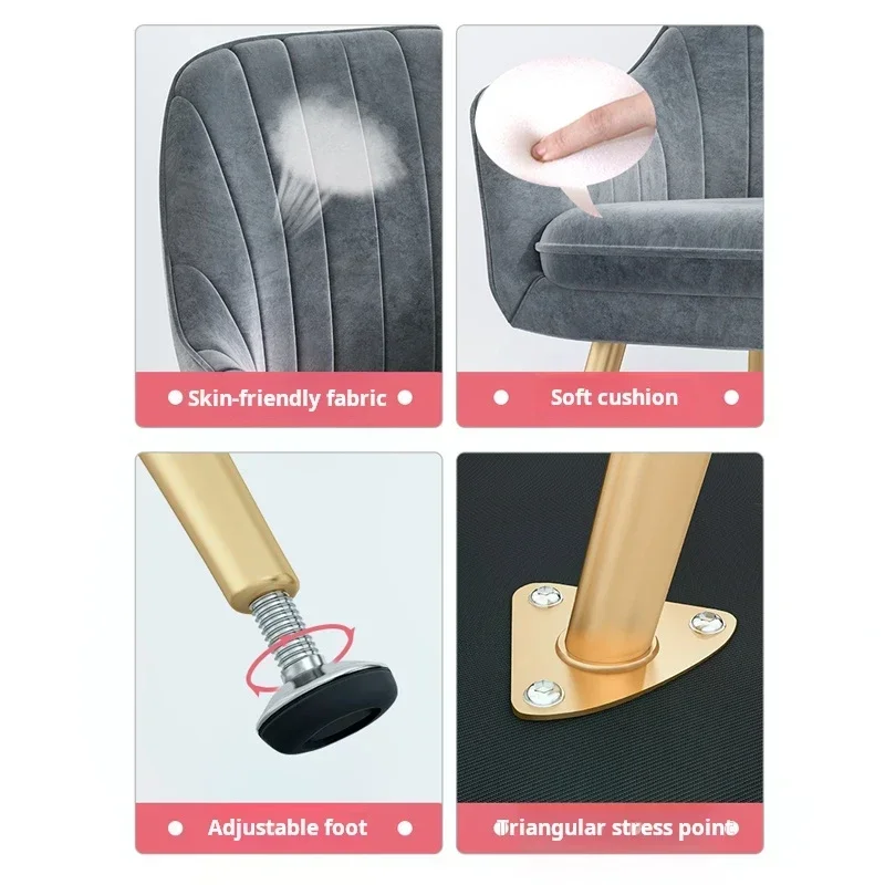 Nordic Luxury Modern Dining Chair Ins Internet Celebrity Manicure Makeup Chair Relaxing Backrest Ergonomic Furniture