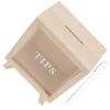 Wooden Piggy Bank Unbreakable Money Saving Box Clear Tip Receiving Coffee Shop Decor 1 Set Portable Bank Storage 2