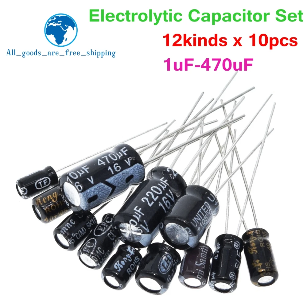 EK2126 Gikfun Electrolytic Capacitor Kit 1uF 10uF 100uF 1000uF Each 10 For Arduino Pack of 40pcs 